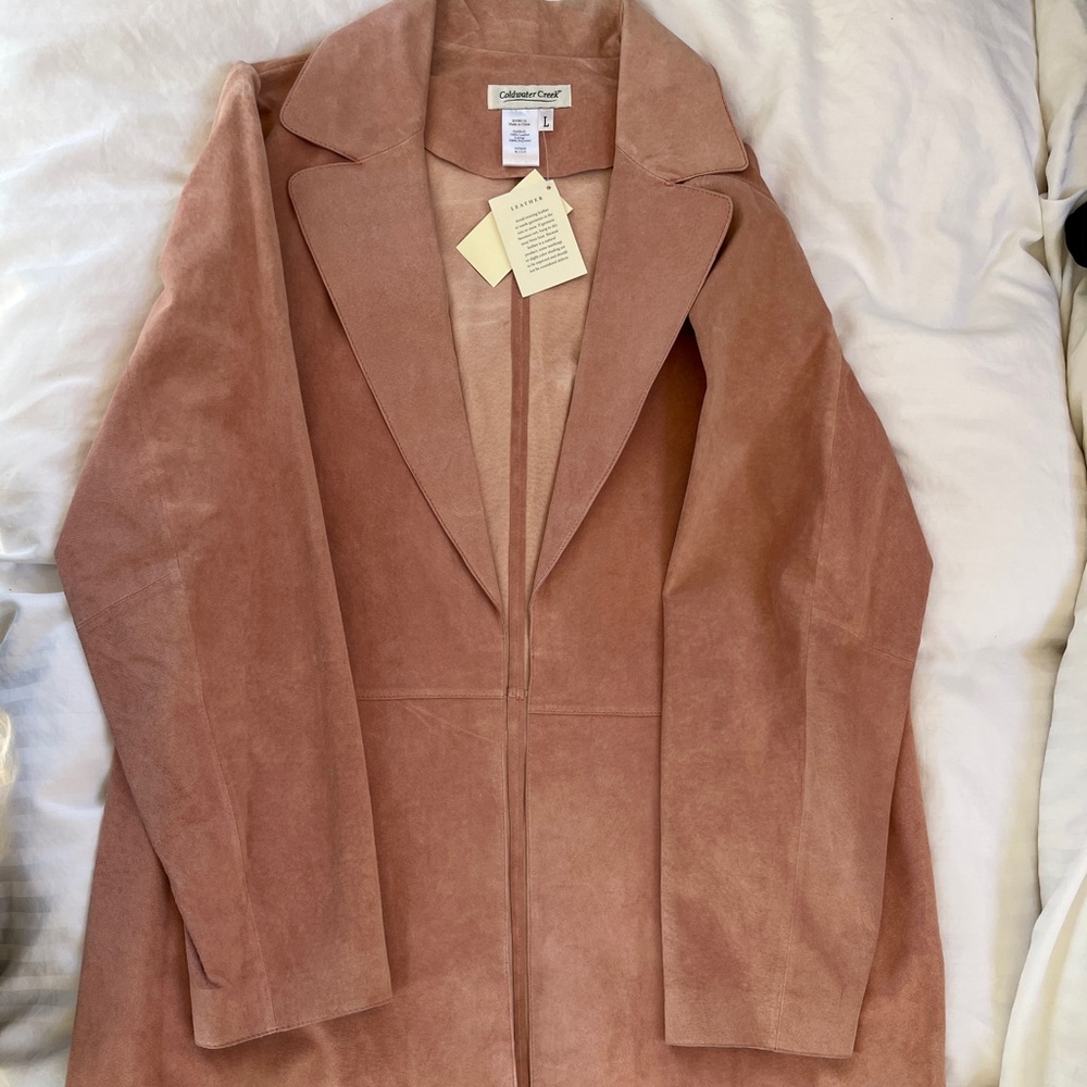 Coldwater Creek Women's Pink Suede Duster